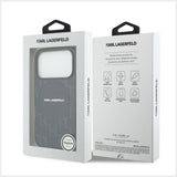 Husa de protectie Karl Lagerfeld Leather KL Monogram Logo MagSafe (KLHMP17L5PGKLMCB) compatibil cu iPhone 17 Pro, Albastru