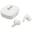 Casti Guess Script Metal Logo (GUTWSX45PGSH), Bluetooth V5.4, TWS, with Microphone, Type-C, 400mAh, Alb