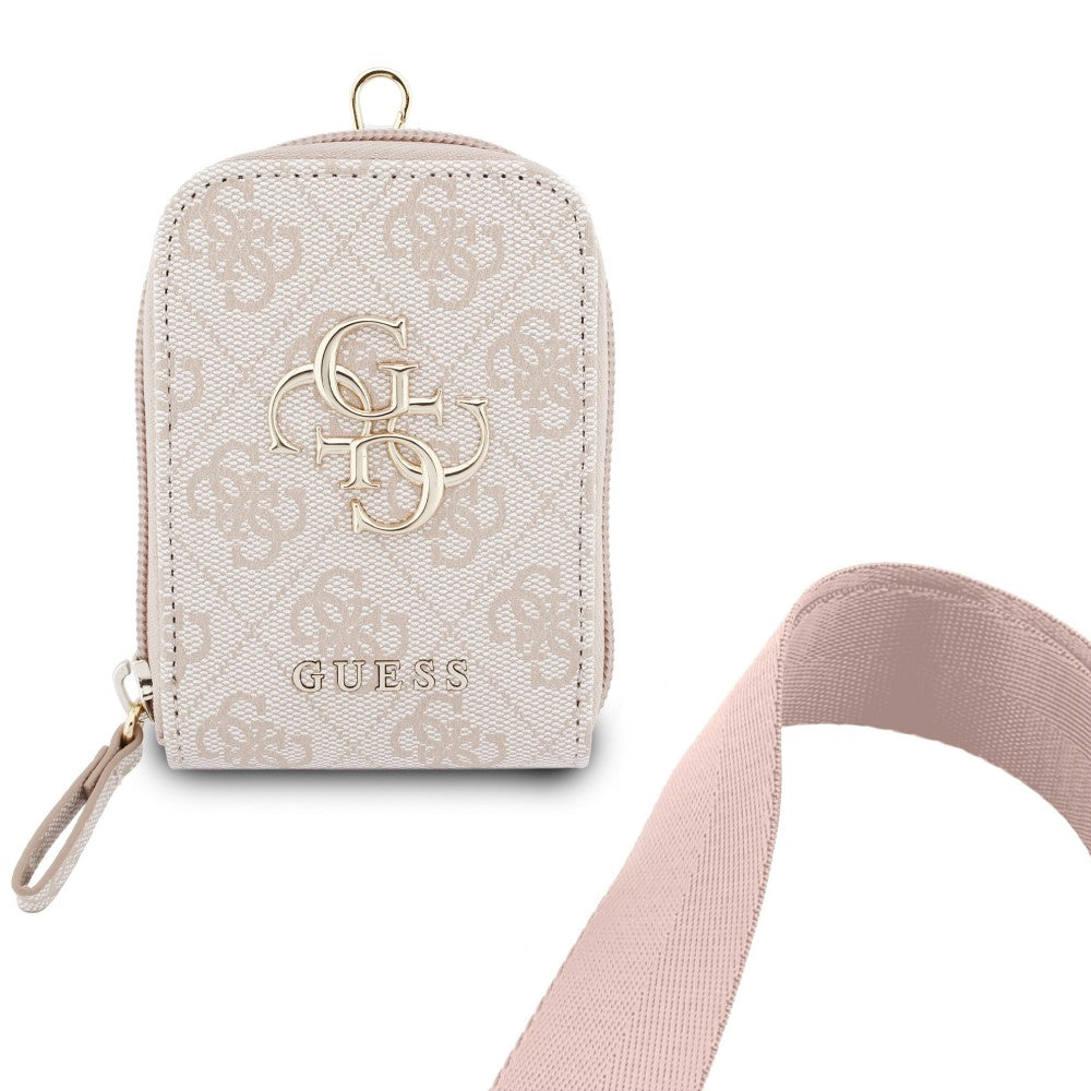 Suport Guess Universal Strap 4G Metal Logo (GUUCNKP4DGMP), with Small Purse for Accesories, Adjustable, Eco Leather, Roz