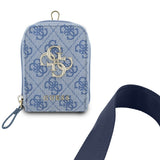 Suport Guess Universal Strap 4G Metal Logo (GUUCNKP4DGMB), with Small Purse for Accesories, Adjustable, Eco Leather, Albastru