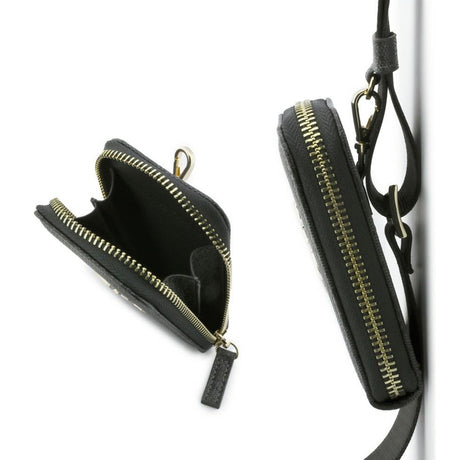 Suport Guess Universal Strap 4G Metal Logo (GUUCNKP4DGMK), with Small Purse for Accesories, Adjustable, Eco Leather, Negru