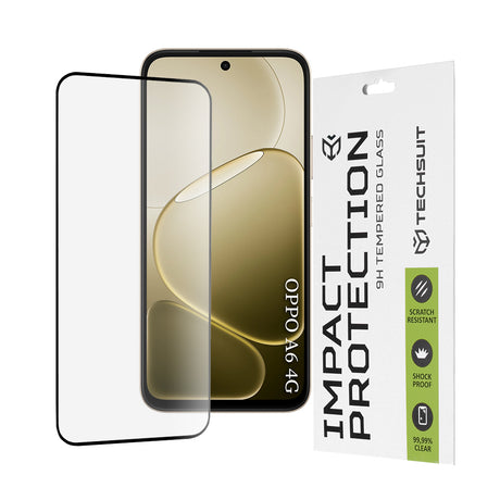 Folie de protectie Techsuit 111D Full Cover / Full Glue Glass compatibil cu Oppo A6 4G, Negru