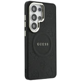 Husa de protectie Guess Saffiano Peony Embossed Ring MagSafe (GUHMS26LPSAMSECK) compatibil cu Samsung Galaxy S26 Ultra, Negru