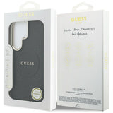 Husa de protectie Guess Saffiano Peony Embossed Ring MagSafe (GUHMS26LPSAMSECK) compatibil cu Samsung Galaxy S26 Ultra, Negru