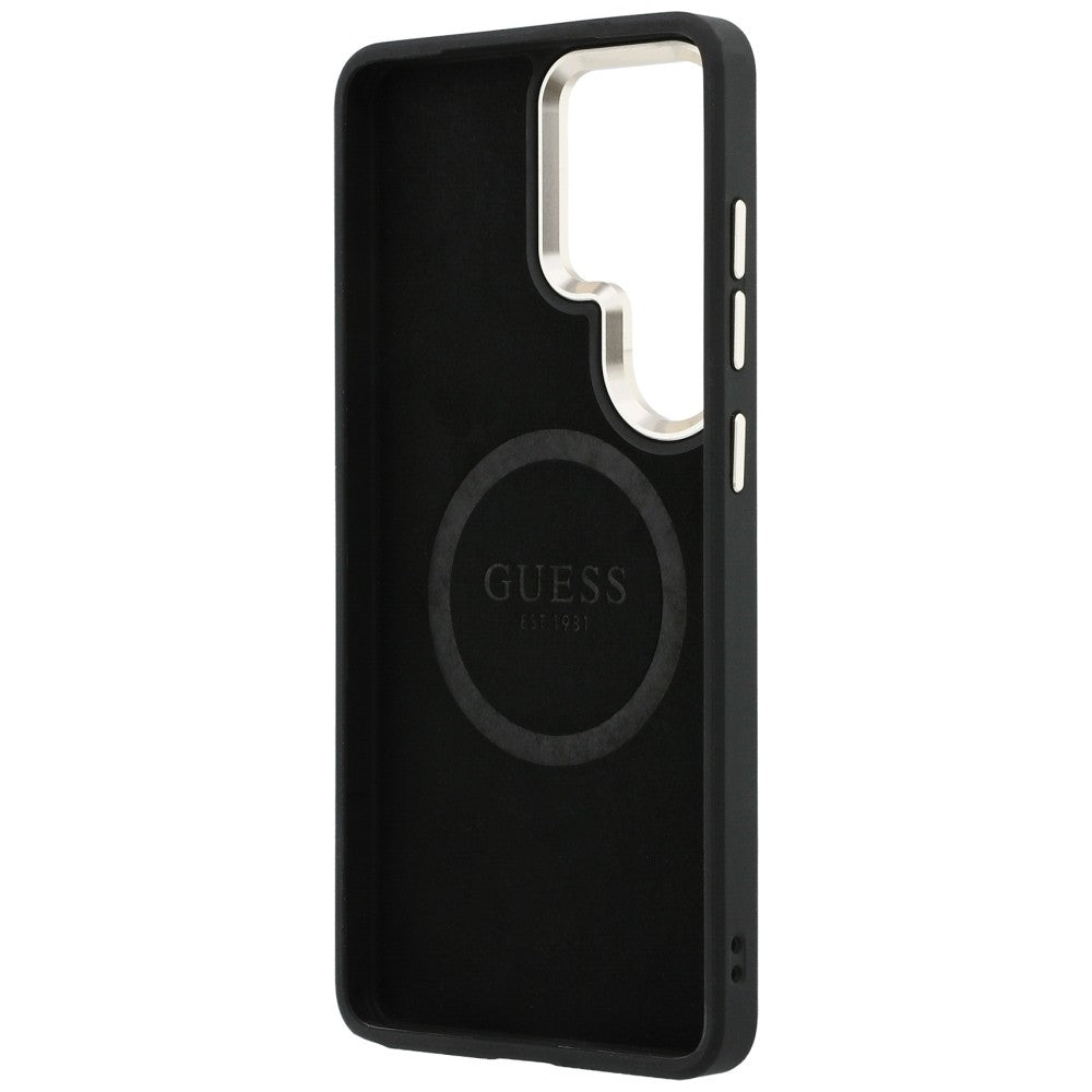 Husa de protectie Guess Saffiano Peony Embossed Ring MagSafe (GUHMS26LPSAMSECK) compatibil cu Samsung Galaxy S26 Ultra, Negru