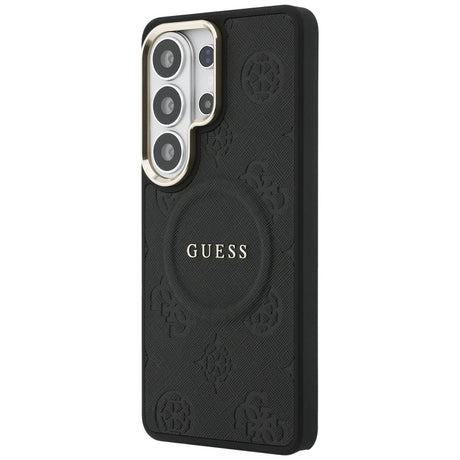 Husa de protectie Guess Saffiano Peony Embossed Ring MagSafe (GUHMS26LPSAMSECK) compatibil cu Samsung Galaxy S26 Ultra, Negru