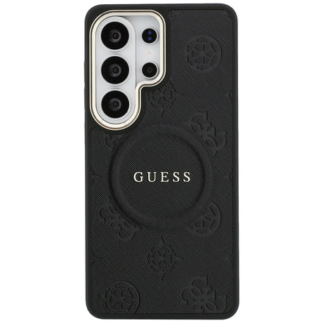 Husa de protectie Guess Saffiano Peony Embossed Ring MagSafe (GUHMS26LPSAMSECK) compatibil cu Samsung Galaxy S26 Ultra, Negru