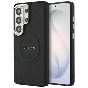 Husa de protectie Guess Saffiano Peony Embossed Ring MagSafe (GUHMS26LPSAMSECK) compatibil cu Samsung Galaxy S26 Ultra, Negru