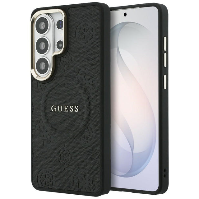 Husa de protectie Guess Saffiano Peony Embossed Ring MagSafe (GUHMS26LPSAMSECK) compatibil cu Samsung Galaxy S26 Ultra, Negru