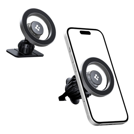Suport Spigen MFT13 (ACP08315), MagSafe, for Dashboard, Air Vent, 360° Rotation, Magnetic Grip, Universal, Adjustable, Argintiu