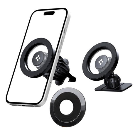Suport Spigen MFT13 (ACP08314), MagSafe, for Dashboard, Air Vent, 360° Rotation, Magnetic Grip, Universal, Adjustable, Negru