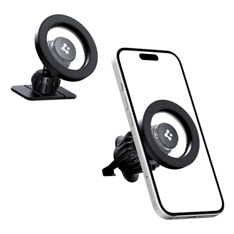 Suport Spigen MFT13 (ACP08314), MagSafe, for Dashboard, Air Vent, 360° Rotation, Magnetic Grip, Universal, Adjustable, Negru