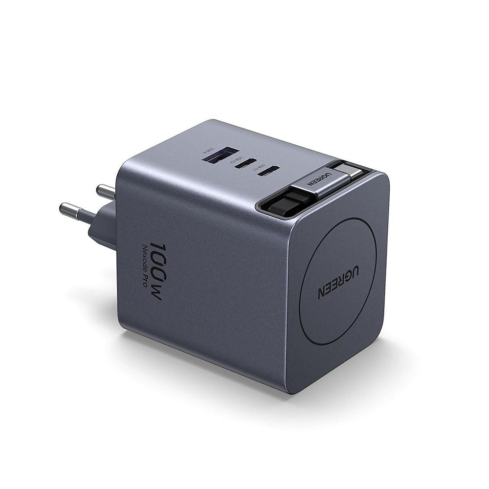 Incarcator Ugreen (65828), 3x Type-C / USB, 100W GaN, Gri