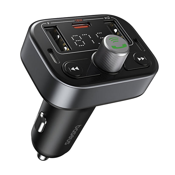 Gadget Baseus FM Modulator and Car Charger S-09 Pro (C10762200113-00), 2x USB, Type-C, Bluetooth 5.3, Digital Display, Negru