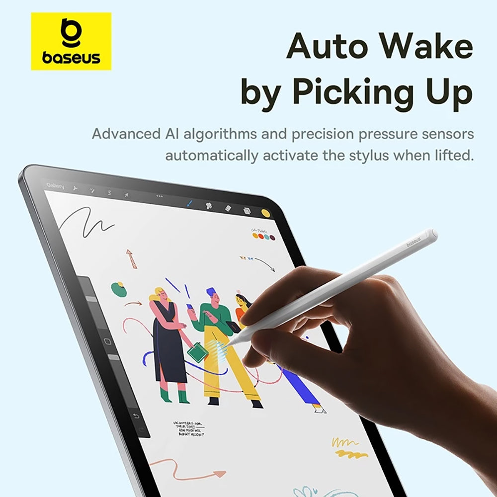 Stylus Baseus Stylus Pen Smooth Writing 3 Series (P80080806213-00), with Magnetic Wireless Charging, 140mAh, Palm-Rejection, Alb