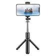 Suport Techsuit Selfie Stick (S03), Stable and Compact Tripod Mount with Bluetooth Remote Control, 68cm, Negru
