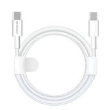 Cablu Techsuit (PCB130), Type-C to Type-C, Fast Charging, 60W, 480Mbps, Aluminum Alloy, 1m, Alb