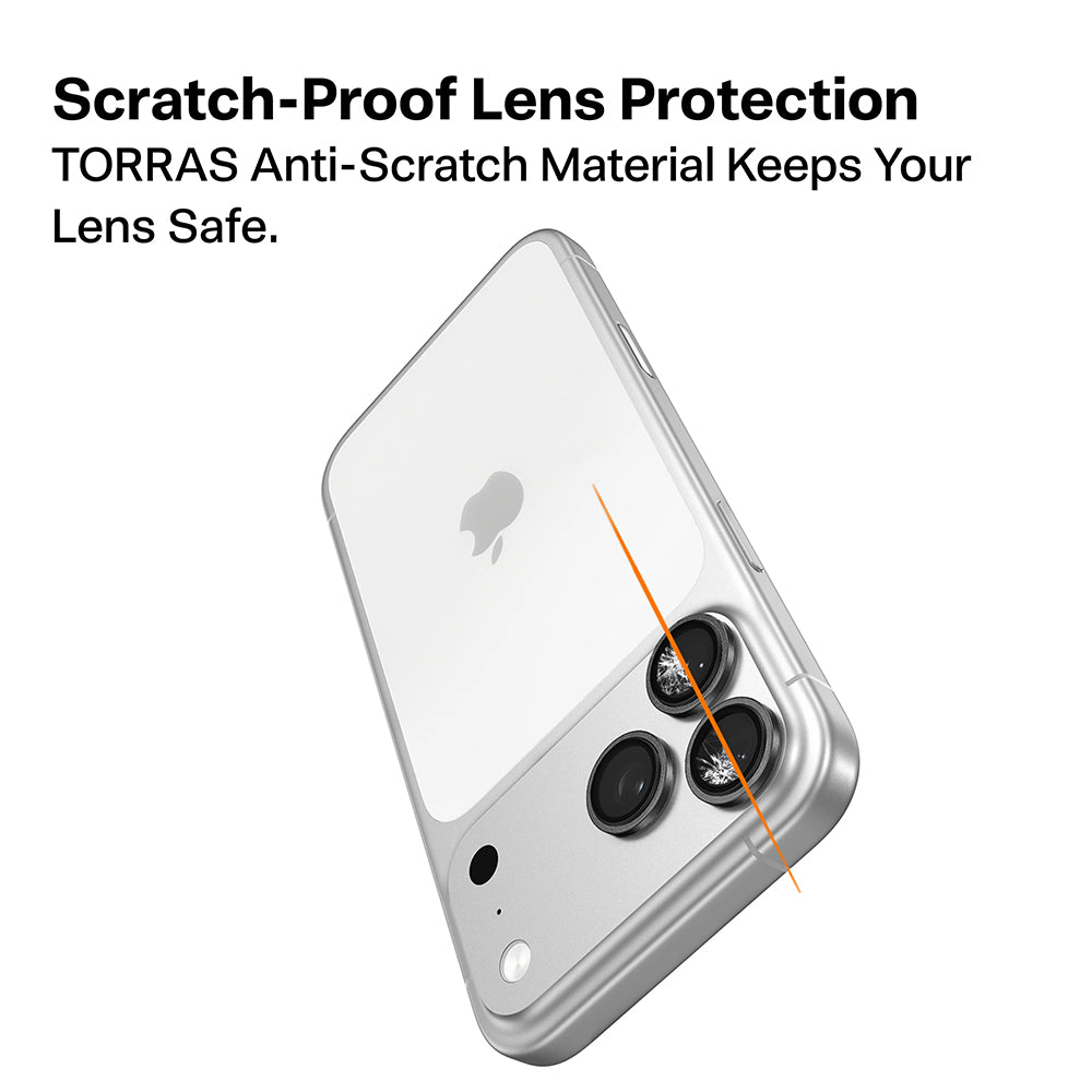 Folie de protectie Torras Lensguard compatibil cu iPhone 17 Pro / iPhone 17 Pro Max, Argintiu