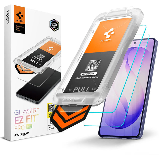 Folie de protectie Spigen (set de 2) Glas.tR EZ-FIT Pro HD (AGL11084) compatibil cu Samsung Galaxy S26 Plus, Transparent