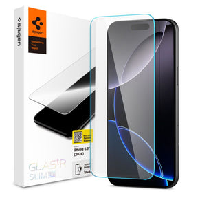 Folie de protectie Spigen Glas.tR Slim HD compatibil cu iPhone 16 Pro, Transparent