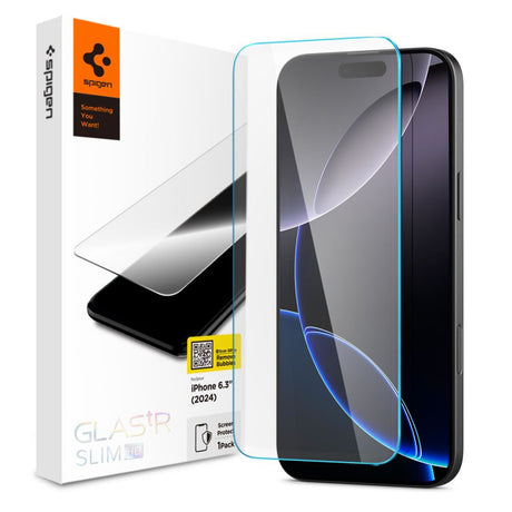 Folie de protectie Spigen Glas.tR Slim HD compatibil cu iPhone 16 Pro, Transparent