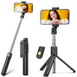 Suport Techsuit Selfie Stick (K07), Compact Tripod Mount with Bluetooth Remote Control, Foldable, 70cm, Negru