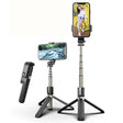 Suport Techsuit Selfie Stick (L03), Stable Tripod with Bluetooth Remote Control, Aluminium Alloy, 83cm, Negru