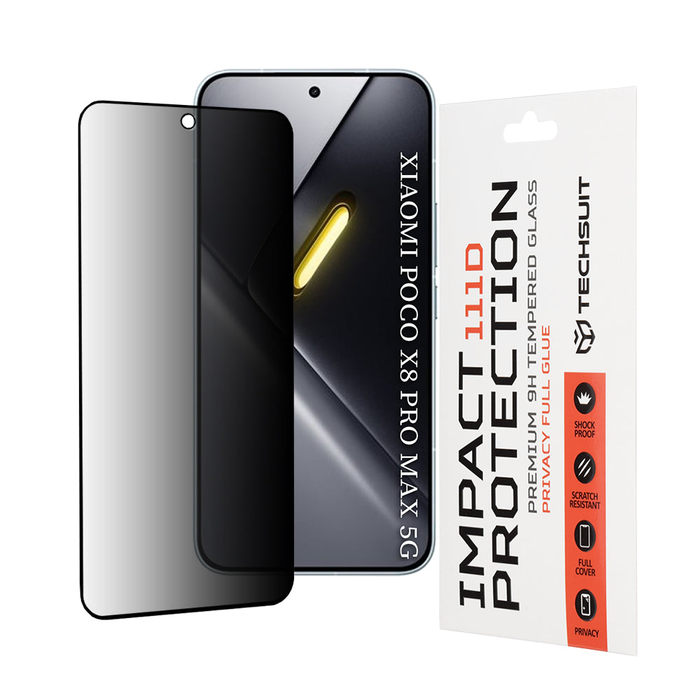 Folie pentru Xiaomi Poco X8 Pro Max - Techsuit 111D Privacy Full Glue - Black