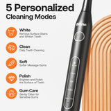 Bitvae Electric Toothbrush Daily (D2), Ultrasonic, 8 Heads, Case, Timer, 5 Modes, W-shape Bristles, Rechargeable, Negru