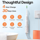 Bitvae Electric Toothbrush Daily (D2), Ultrasonic, 8 Heads, Case, Timer, 5 Modes, W-shape Bristles, Rechargeable, Alb
