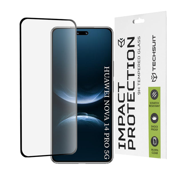 Folie de protectie Techsuit 111D Full Cover / Full Glue Glass / 3D Curved Screen compatibil cu Huawei nova 14 Pro, Negru