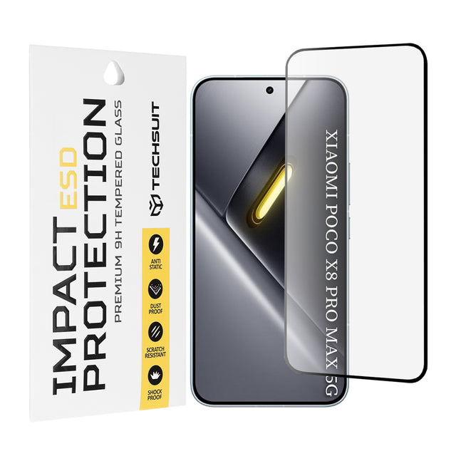 Folie de protecție Techsuit ESD Glass pentru Xiaomi Poco X8 Pro Max, neagră