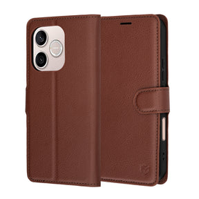 Husa de protectie Techsuit Leather Folio compatibil cu Honor 600 Lite, Maro