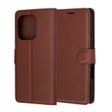 Husa de protectie Techsuit Leather Folio compatibil cu Honor 600 Lite, Maro