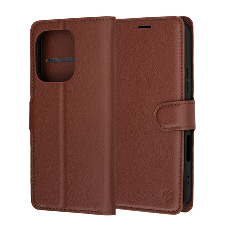 Husa de protectie Techsuit Leather Folio compatibil cu Honor 600 Lite, Maro