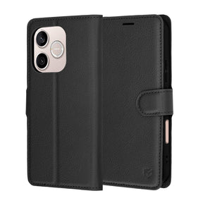 Husa de protectie Techsuit Leather Folio compatibil cu Honor 600 Lite, Negru