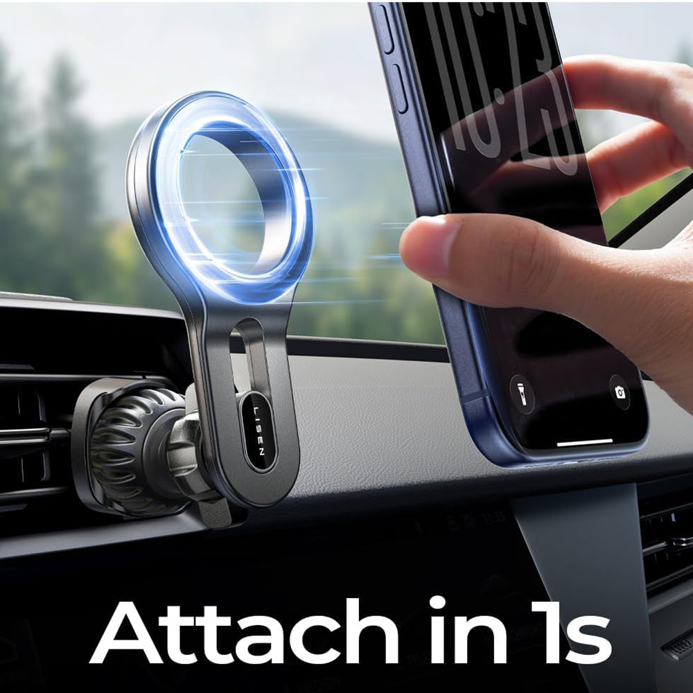 Suport Lisen (YL0224050011), Magnetic for Air Vent, 360° Rotation, Secure Fit, Magnetic Grip, Negru