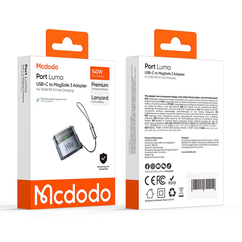 Adaptor Mcdodo OTG Type-C la MagSafe 3 (OT-8850), Aluminiu, Negru