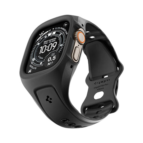 Husa smartwatch Spigen Liquid Air Pro compatibil cu Apple Watch Ultra / Ultra 2 / Ultra 3, Negru