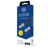 Cablu 3mk Hyper N-Series, USB-C, 240W, 3m, Negru