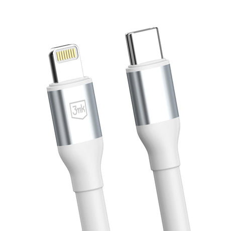 Cablu 3mk Hyper N-Series, USB-C la Lightning, 27W, 1m, Alb