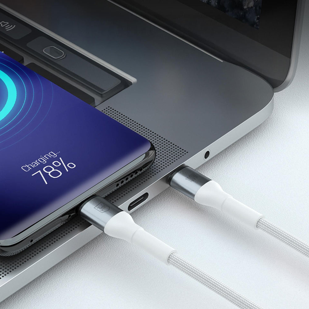 Cablu 3mk Hyper N-Series, USB-C, 100W, 2m, Alb