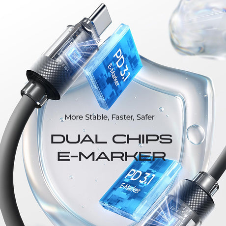 Cablu Lisen L115 (YL0126010031), USB-C, 100W, 3m, Gri