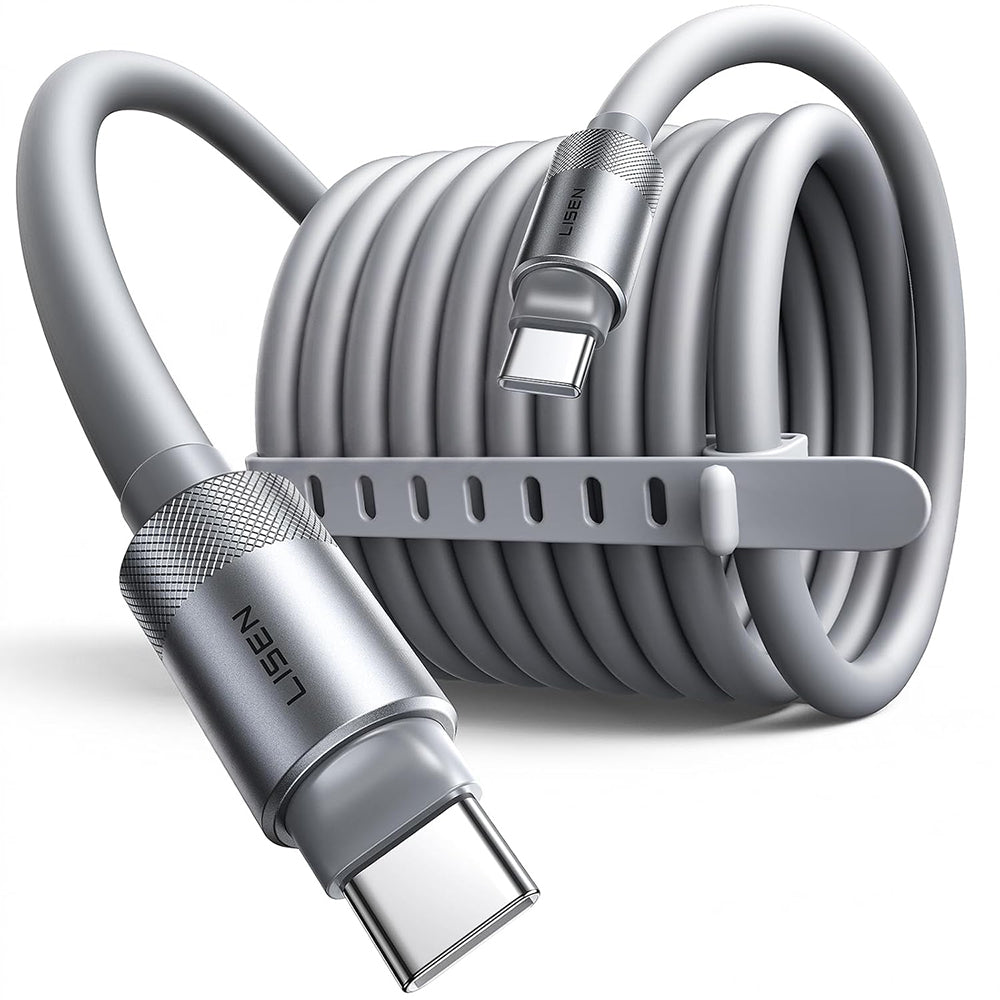 Cablu Lisen L115 (YL0126010031), USB-C, 100W, 3m, Gri