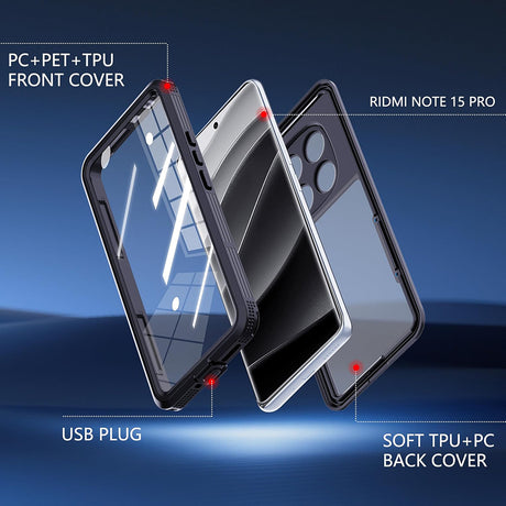 ShellBox Husa de protectie ShellBox Waterproof IP68 compatibil cu Xiaomi Redmi Note 15 Pro 5G, Negru – imagine 5