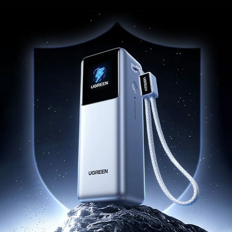 Ugreen Baterie externa Ugreen PB728 (75702B), with 2x Built-in USB-C Cable, USB, Type-C, Digital Display, 25000mAh, 200W