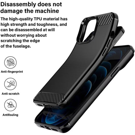 Husa pentru Sony Xperia 1 VIII - Techsuit Carbon Silicone - Black