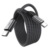 Cablu Techsuit TitanSync Pro (CX2), Type-C, PD240W, 2m, Gri