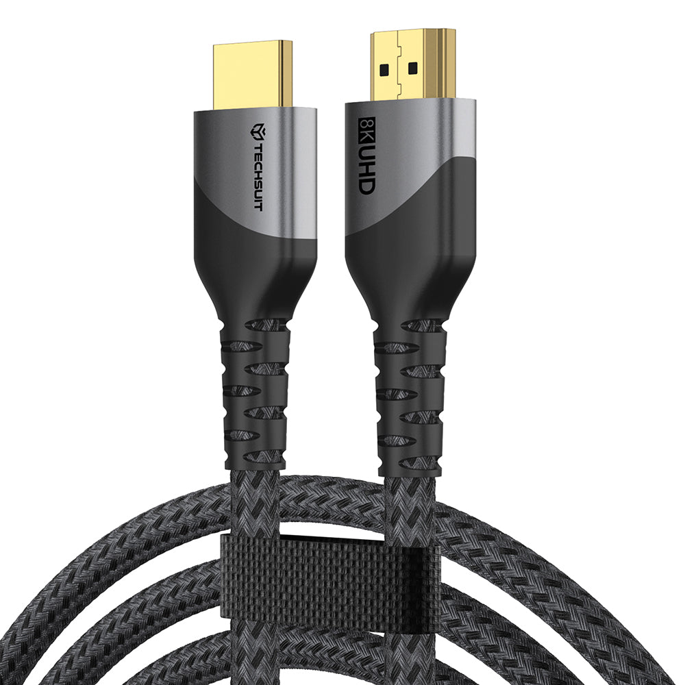Cablu Techsuit NexusVision Pro (CX3), HDMI 2.1, 48Gbps, 2m, Gri