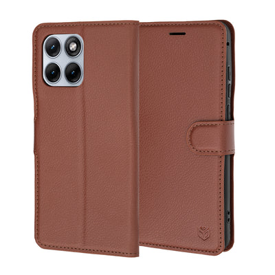 Husa de protectie Techsuit Leather Folio compatibil cu Motorola Edge 70 Fusion, Maro